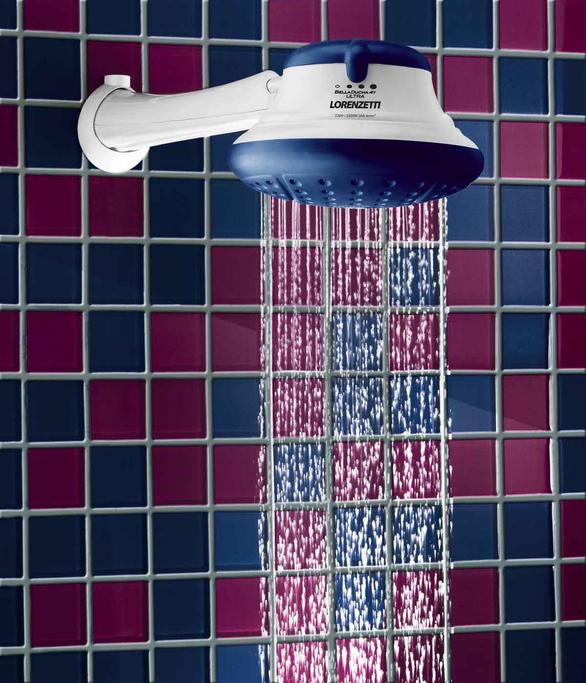 regadera electrica baño azul lorenzetti