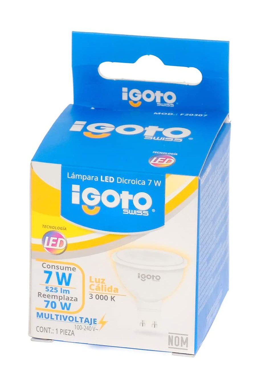 Foco Led Gu10 7W=60W 3000K Luz Calida Nom Igoto IGOTO Ferreabasto