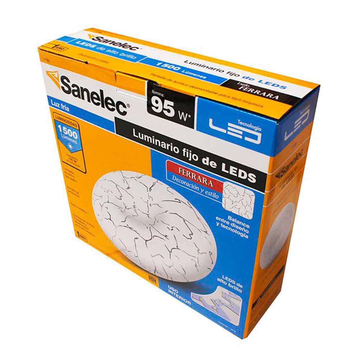 Luminario Led Tipo Plafon Para Techo Sobreponer 15w Luz Fria 6500k Linea Ferrara 1133 Sanelec SANELEC Ferreabasto