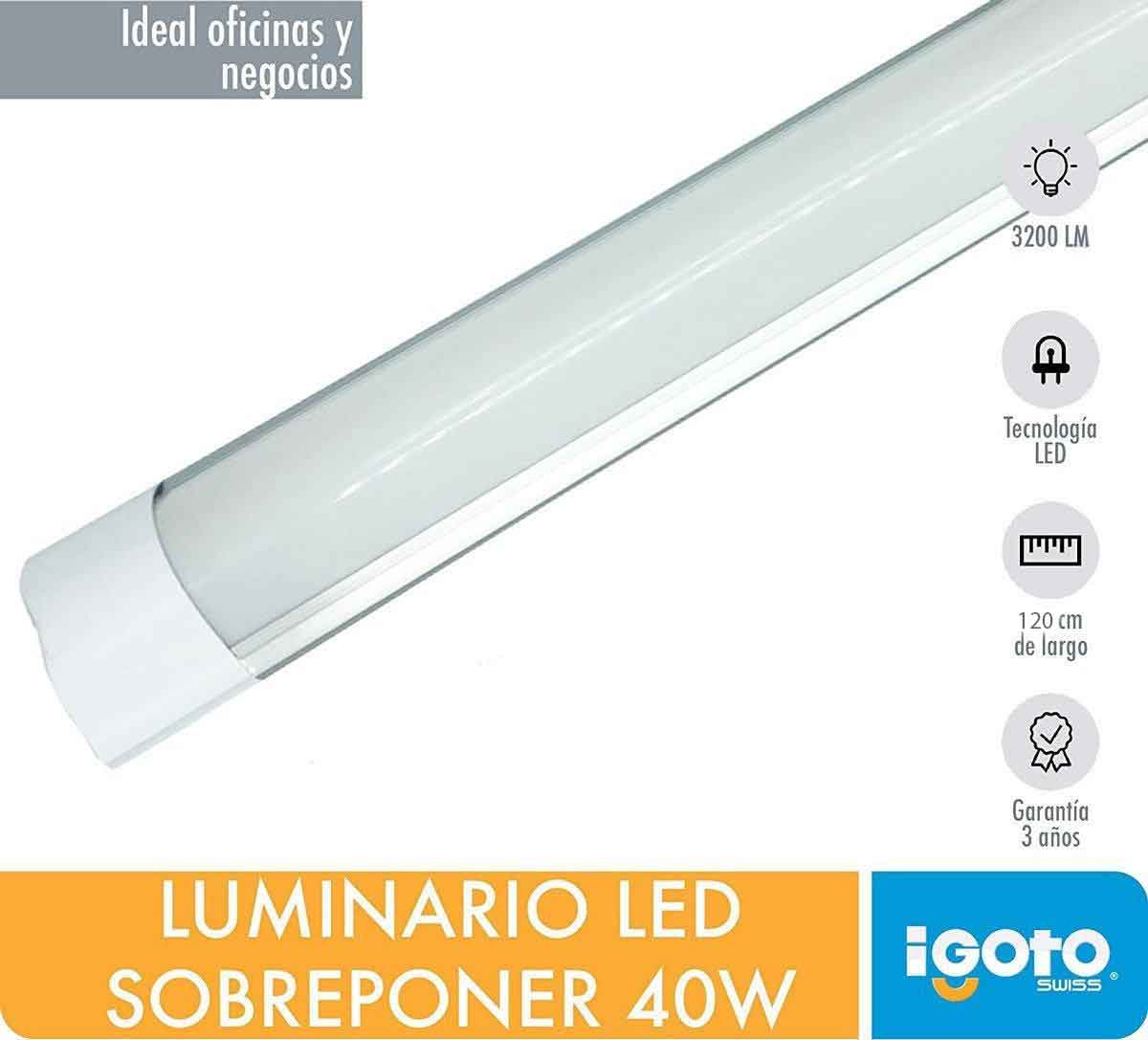 Lampara Luminario Led Slim Sobreponer 40w Luz Dia Nom Igoto IGOTO Ferreabasto