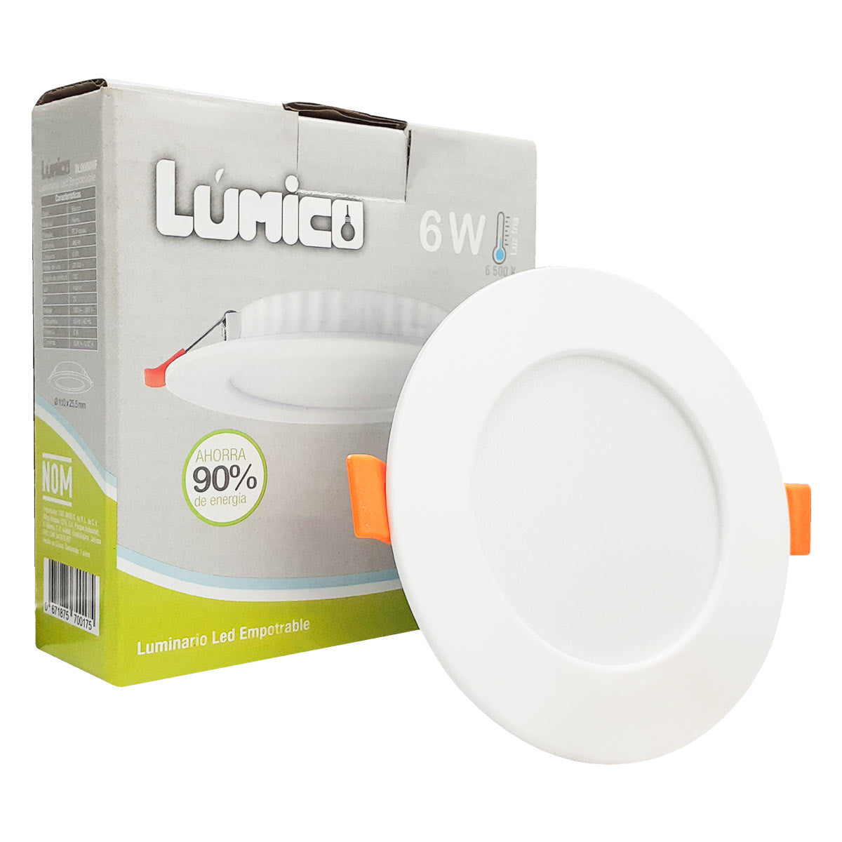 Lampara Led Empotrable Lumico 6W Luz Dia Delgado LUMICO Ferreabasto