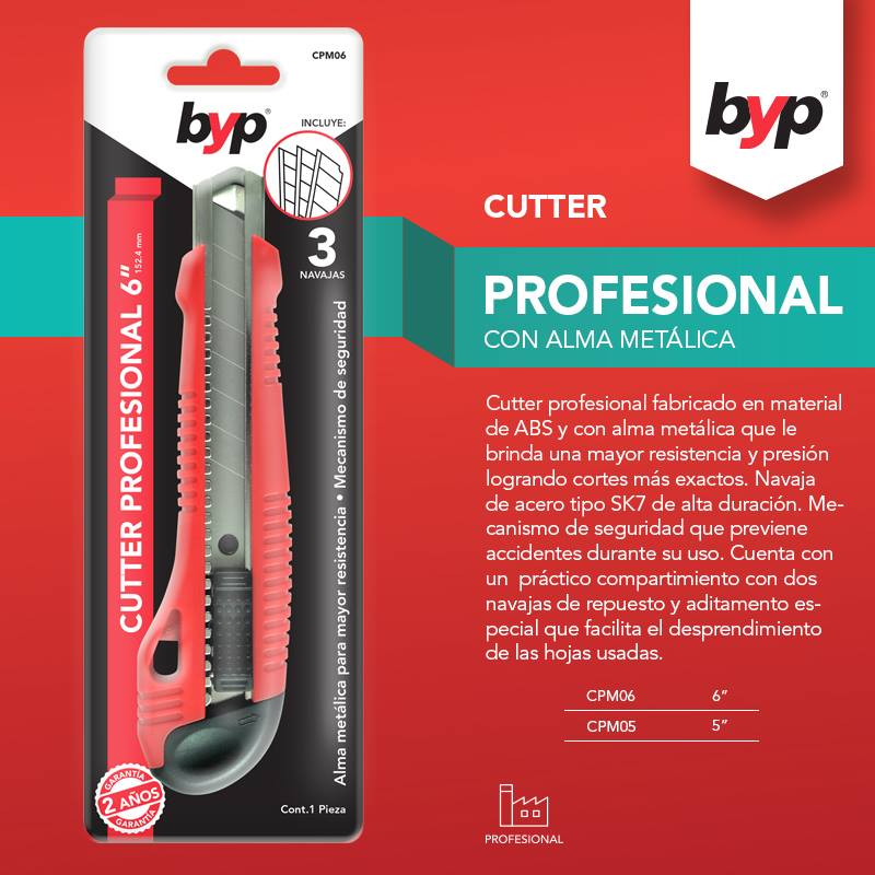 Cutter Profesional 6" Con Alma Metalica Byp BYP Ferreabasto