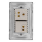 Placa Armada Apagador Y Contacto Aterrizado Sanelec 4632 Cordoba Acero Inoxidable SANELEC Ferreabasto