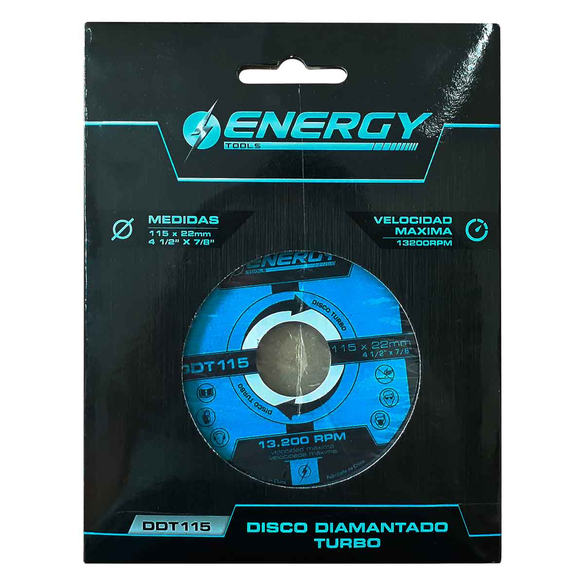 esmpaque disco de corte diamantado turbo azul energy ddt115