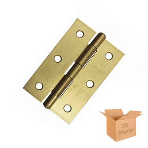 Bisagra Rectangular Cabeza Plana Acero Dorado 3x1 15/16 20Pz SANTUL Ferreabasto
