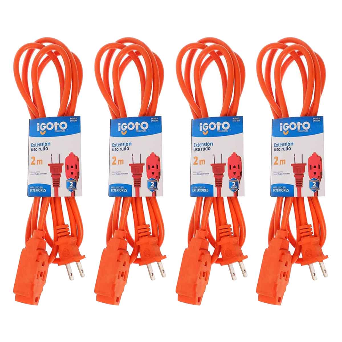 cuatro cables naranjas uso rudo 2 metros