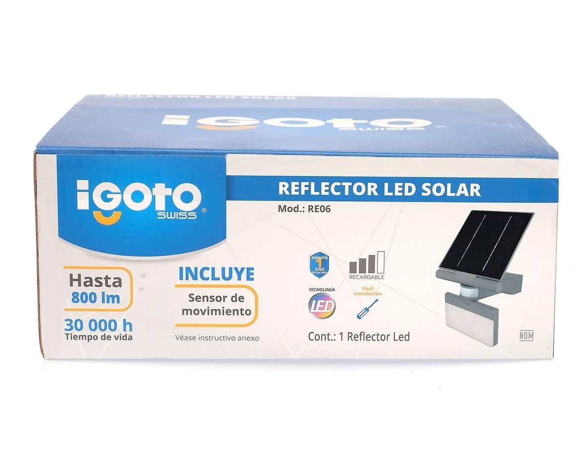 Reflector Led Solar Recargable Exterior 20W 800 Lum Igoto IGOTO Ferreabasto
