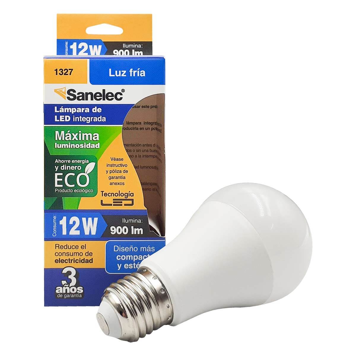 Foco Led 9W Sanelec 1325 Luz Fria 6500K 12 Piezas SANELEC Ferreabasto