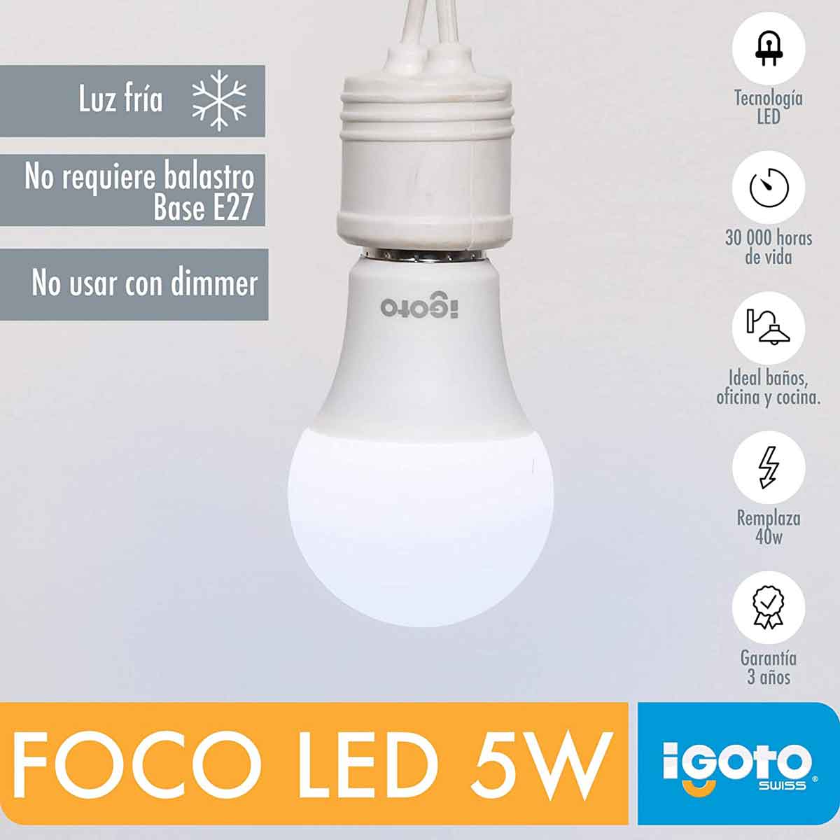 folleto foco led 5w igoto