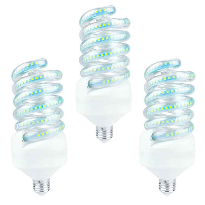 paquete de 3 focos espiral led luz blanca fria