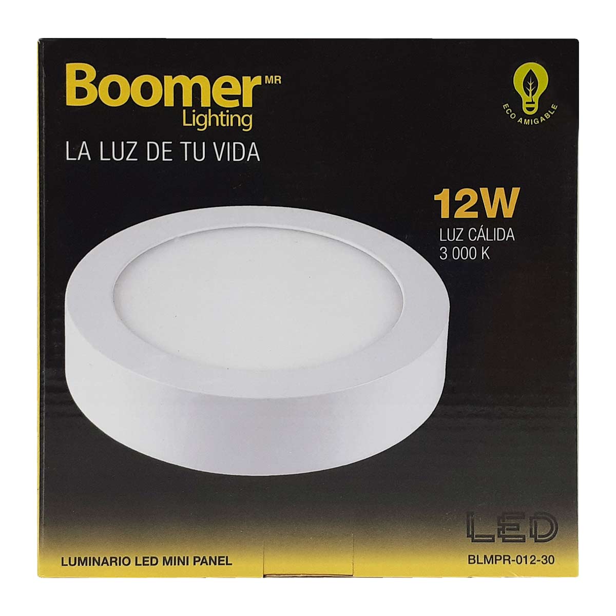 Luminario Mini Panel Led Redondo 12W 3000K Luz Calida Boomer BOOMER Ferreabasto