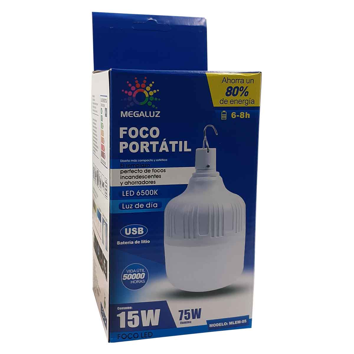 Foco Led Recargable De Emergencia Portatil Megaluz Luz de Dia 15w 1200lm MEGALUZ Ferreabasto