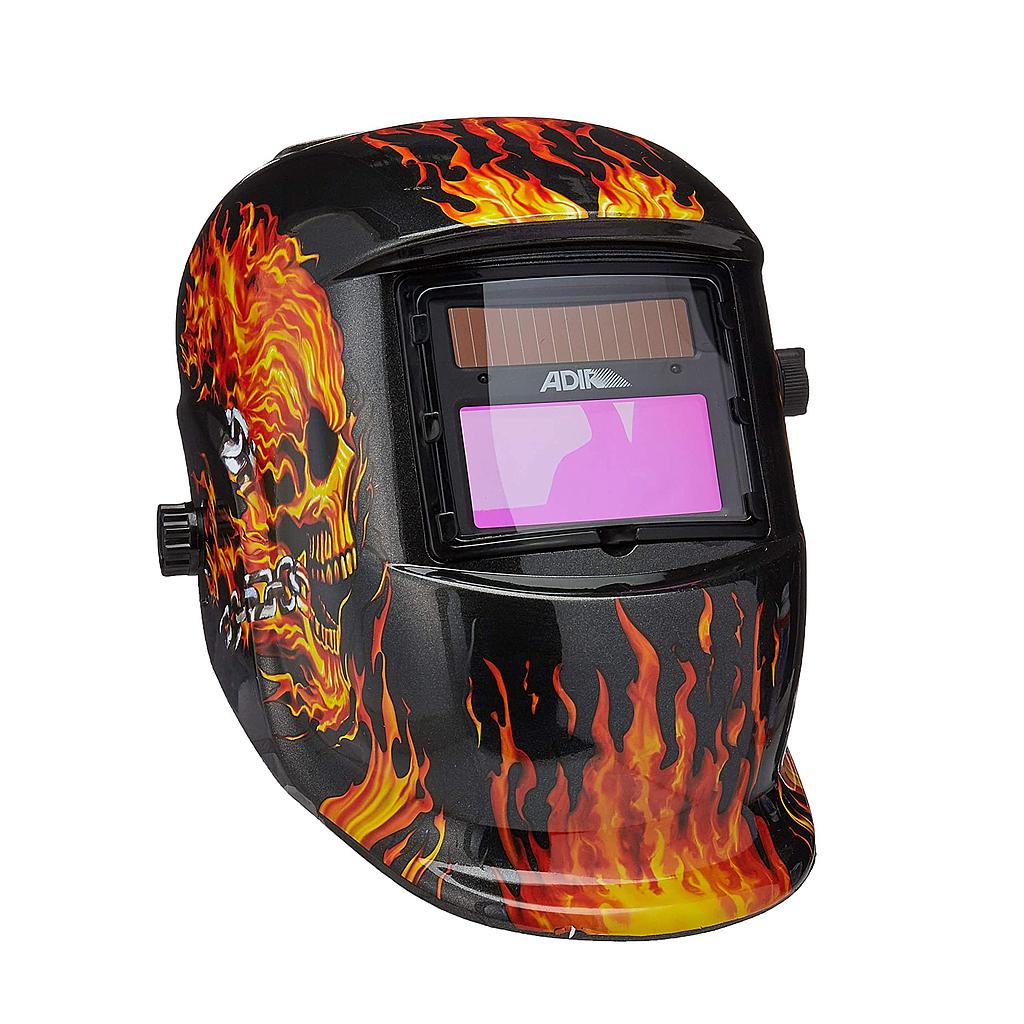 Careta electrónica para soldar Flaming Skull 6711 Adir - Protección de