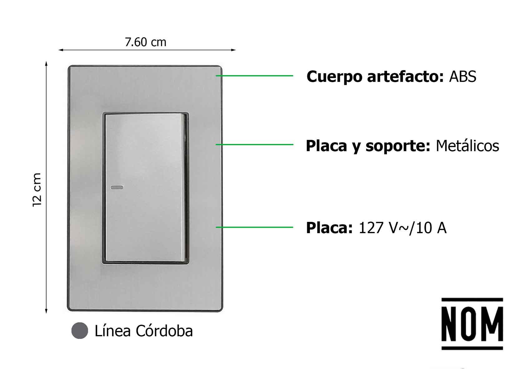 Placa Armada Un Apagador Escalera Sanelec 4631 Cordoba Acero Inoxidable SANELEC Ferreabasto