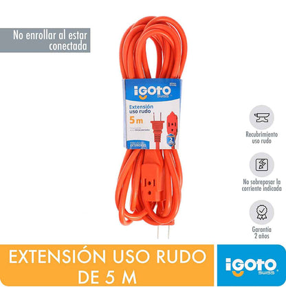 Extension Uso Rudo Naranja 16Awg 5M Igoto IGOTO Ferreabasto