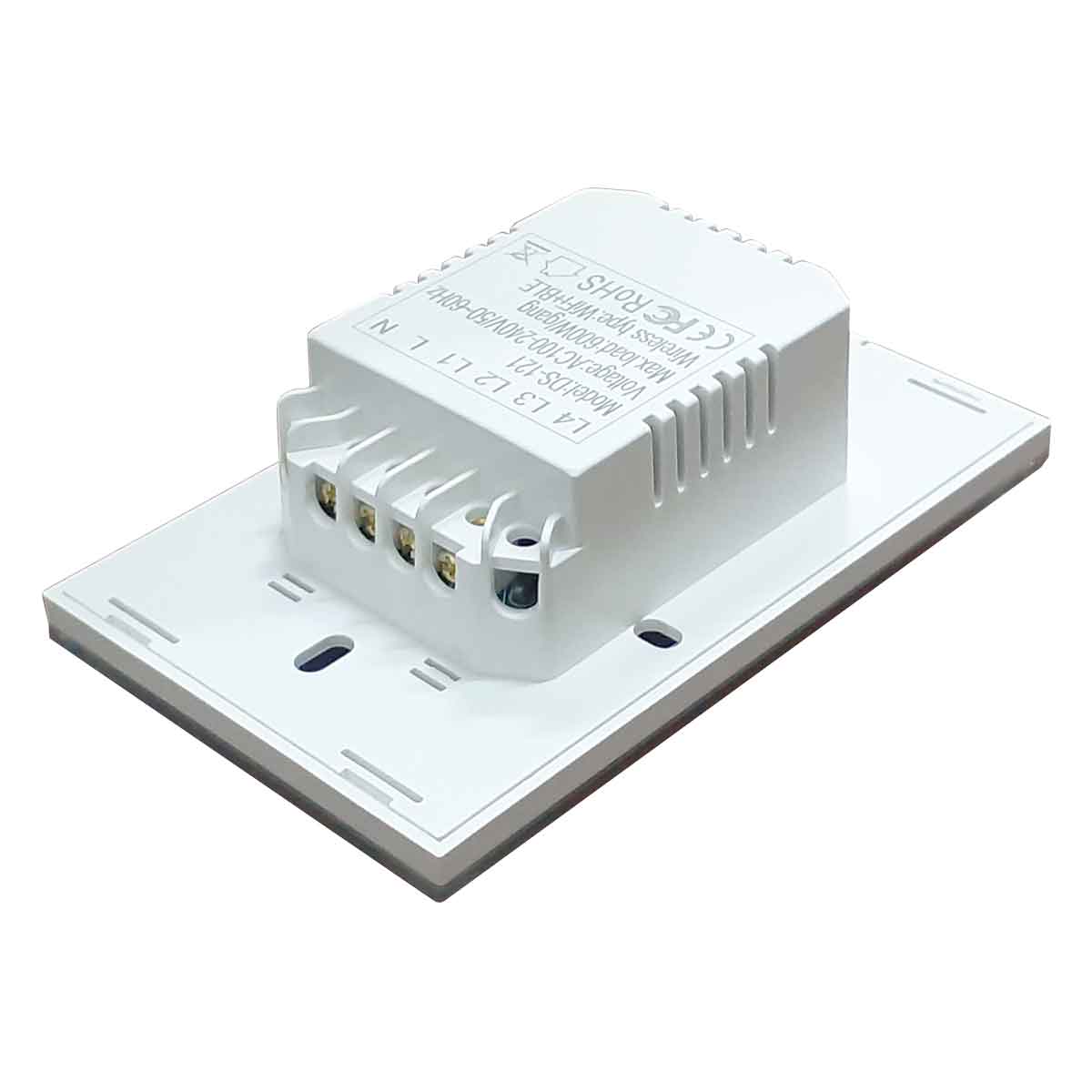 QIACHIP Interruptor de luz WiFi Alexa de 2.4 GHz, pulsador inalámbrico de 2  cuadras, interruptor de pared y receptor, conexión directa Alexa de malla