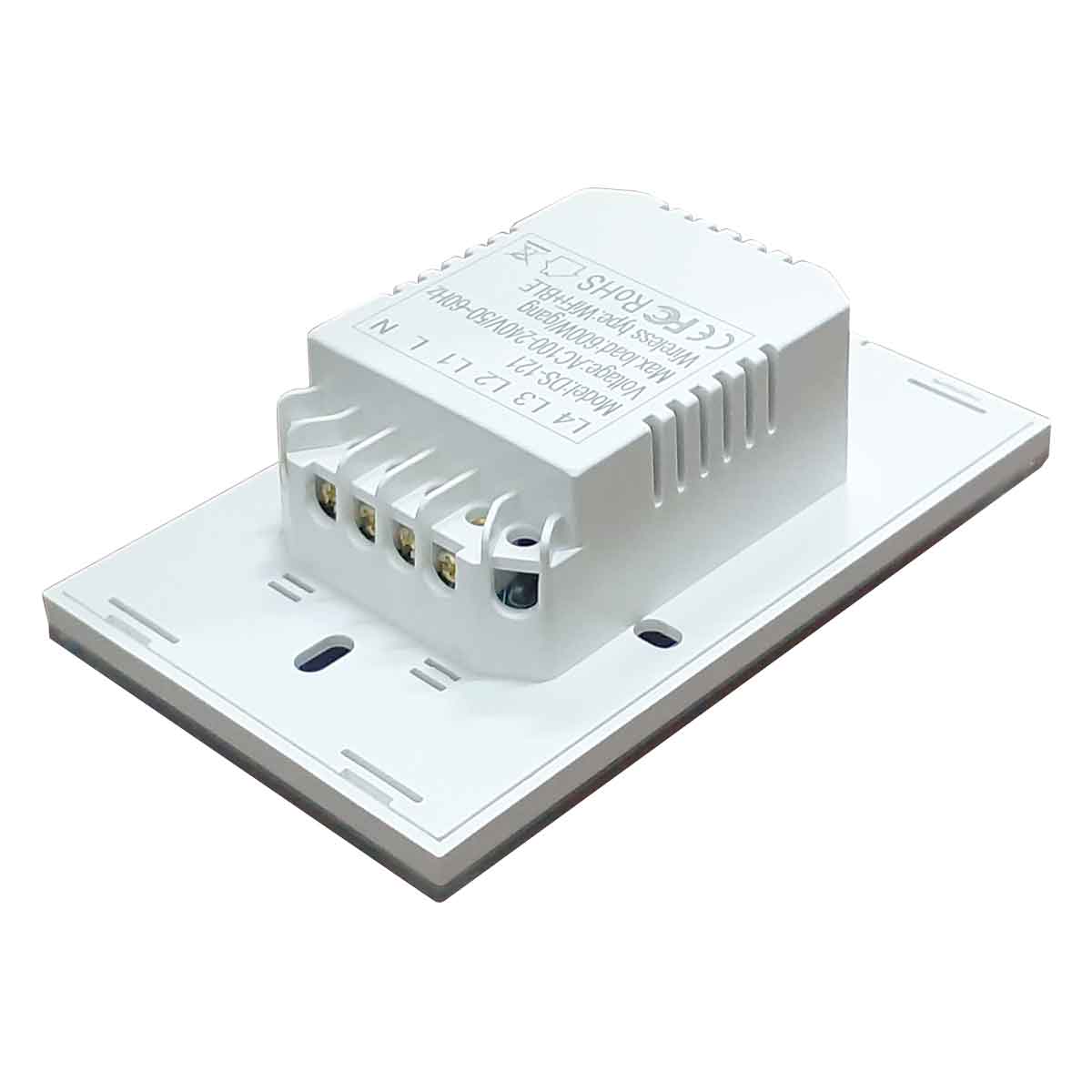 placa con 4 apagador inteligente blanco touch tornillos cables