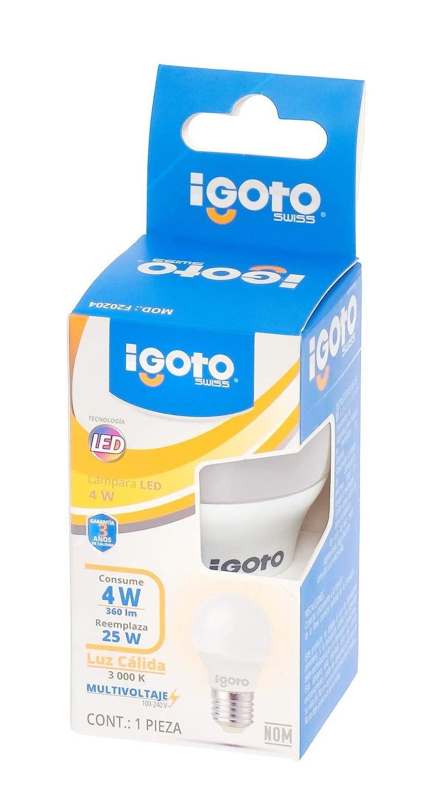 Foco Led G45 4W=25W 3000K Luz Calida Nom Igoto IGOTO Ferreabasto