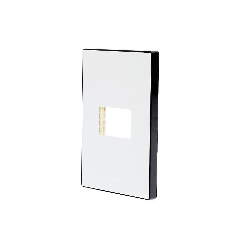 Placa Zurich 1 Modulo Blanca Con Marco Color Negro Igoto IGOTO Ferreabasto