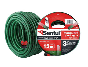 Manguera Jardin Reforzada 3 Capas 1/2" 15Mts Riego Santul SANTUL Ferreabasto