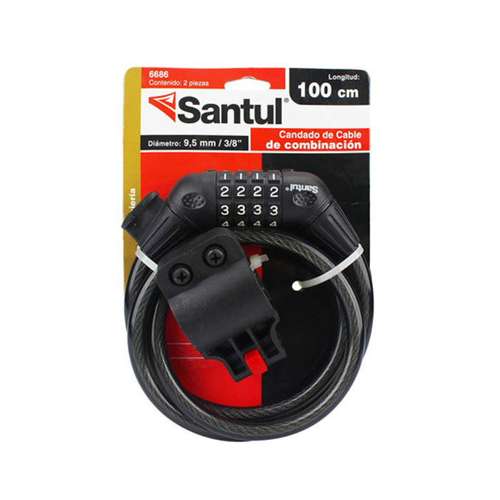 Candado De Cable De Combinacion Uso Rudo 3/8" 1m Santul SANTUL Ferreabasto