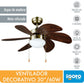 Ventilador De Techo Con Lampara 30" 60w Ventum Madera Igoto - Ferreabasto