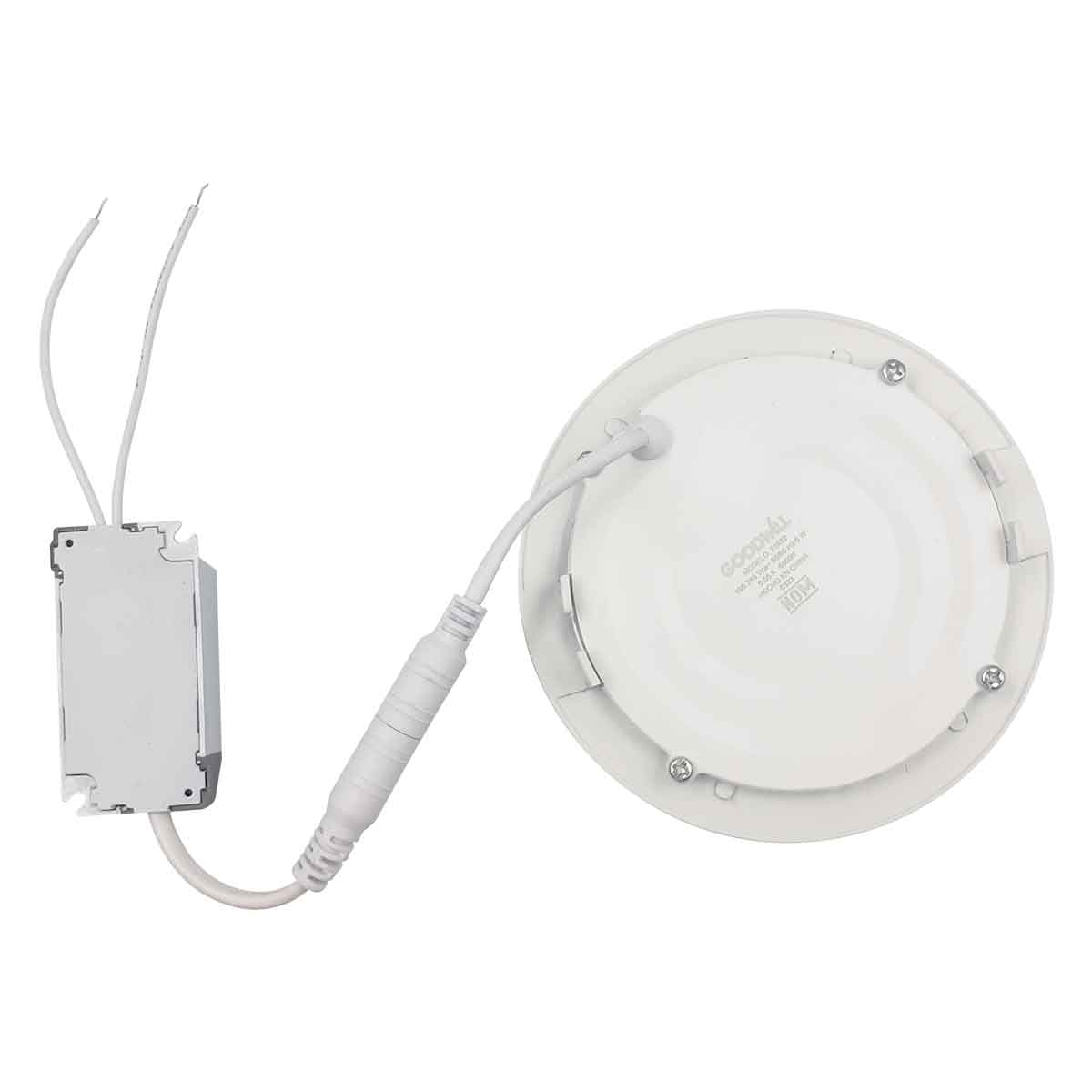 Lampara Led Circular Empotrable Blanca Para Techo 6w Luz Fria parte trasera