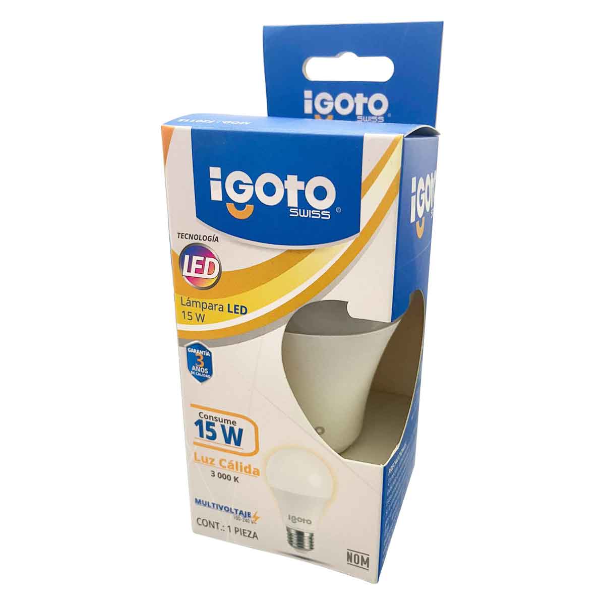 Foco Led A60 15W=100W 3000K Luz Calida Nom Igoto 25 Piezas IGOTO Ferreabasto