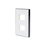 Placa Zurich 2 Modulos Blanca Marco Color Negro Igoto IGOTO Ferreabasto