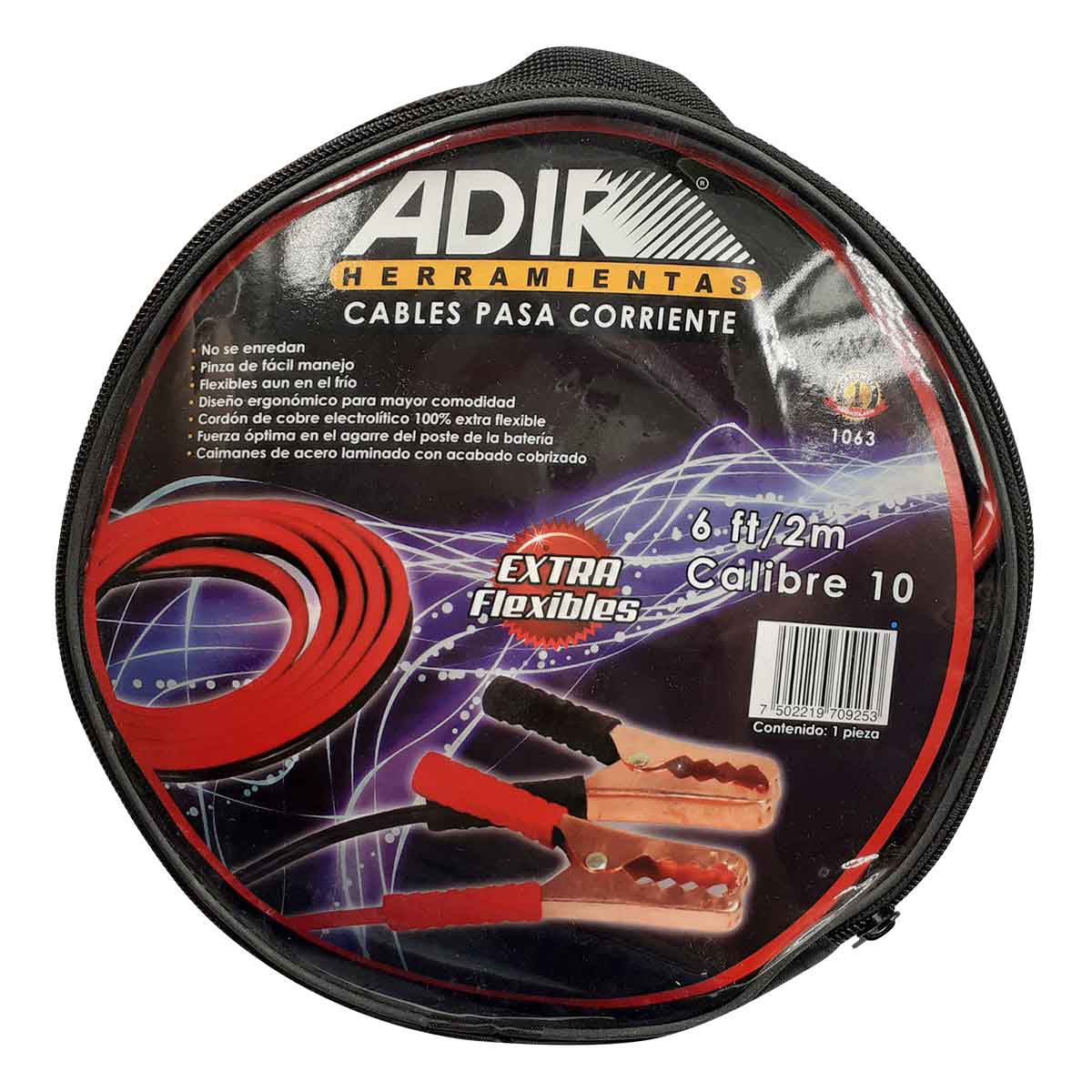 Cable Pasacorriente Automotriz Adir 1063 2 Metros Calibre 10 ADIR Ferreabasto