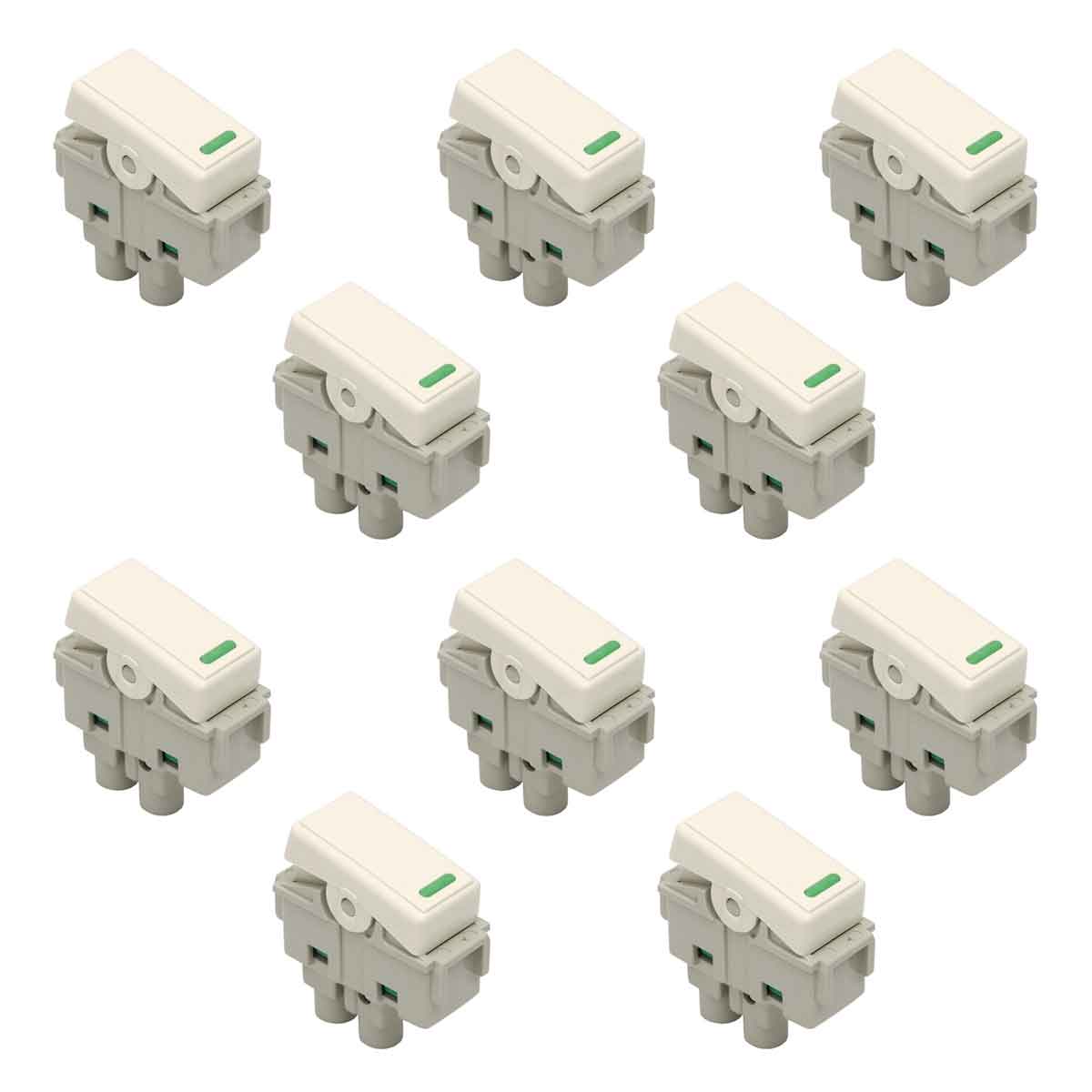 Apagador De Tecla Marfil Yeilite 127V-10A Tipo Venecia 10 Pz YEILITE Ferreabasto