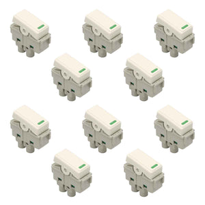 Apagador De Tecla Marfil Yeilite 127V-10A Tipo Venecia 10 Pz YEILITE Ferreabasto
