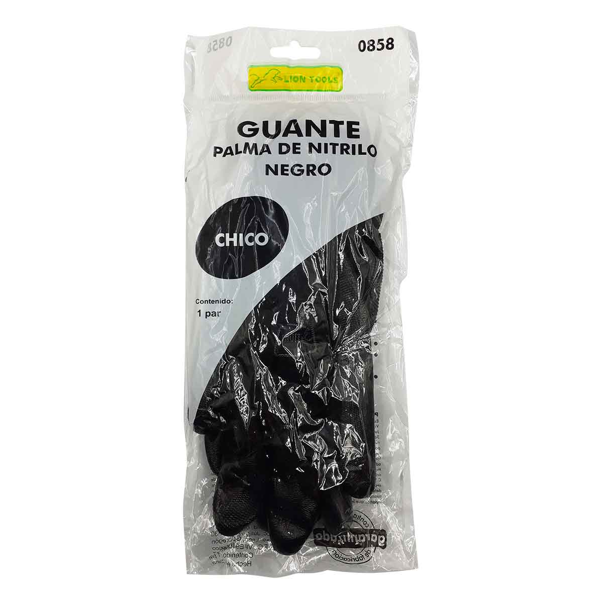 Guante Nylon Palma Nitrilo Lion Tools 0858 Color Negro Tamaño Chico 12 Pares LION TOOLS Ferreabasto