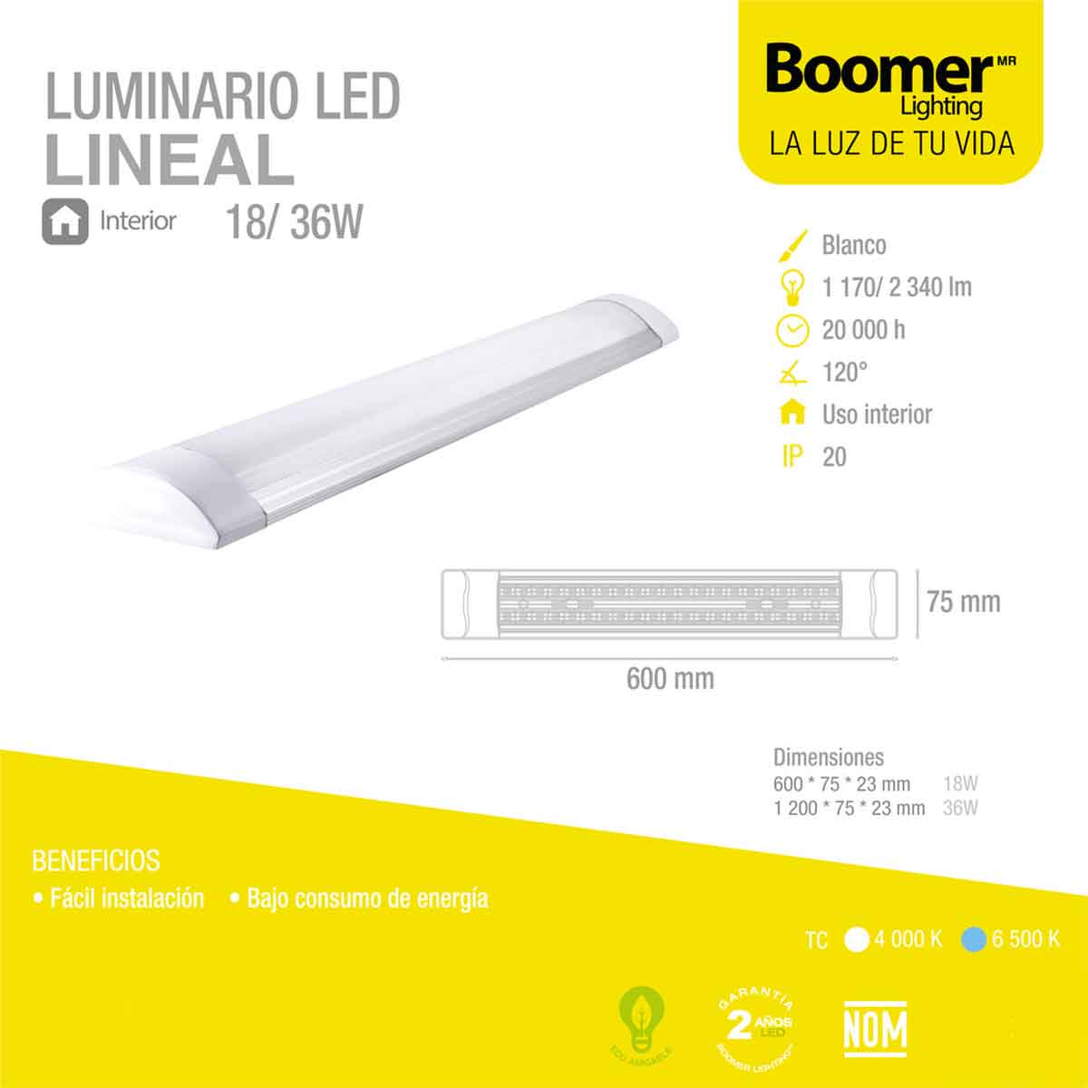 folleto luminario led lineal 18w