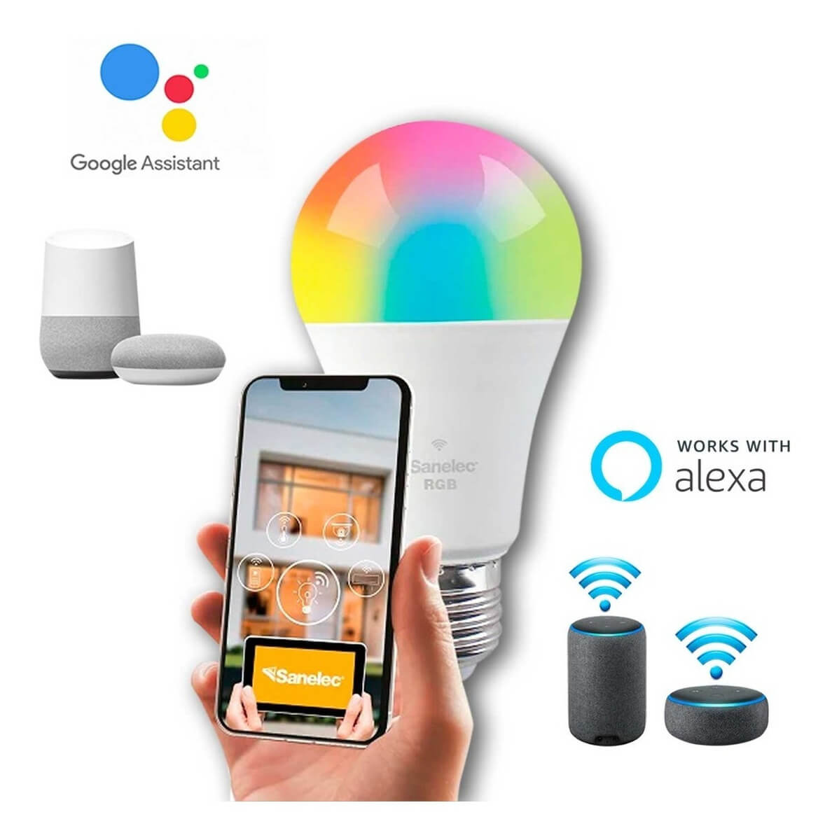 Foco Led Inteligente Smart Rgb 10w Wifi Alexa Google Santul SANTUL Ferreabasto