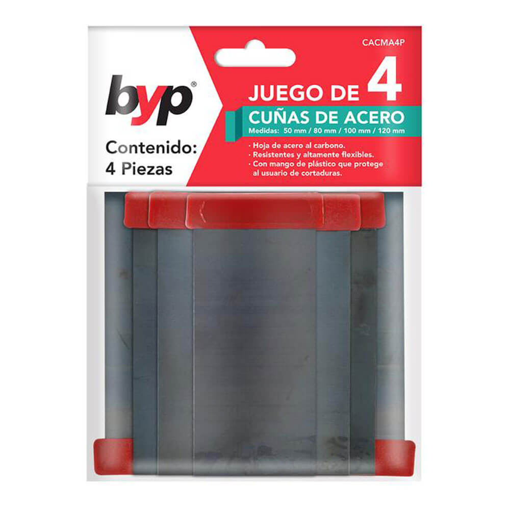 Pack 2 Juego De 4 Cuñas Acero C/Mango 50,80,100,120mm Byp BYP Ferreabasto