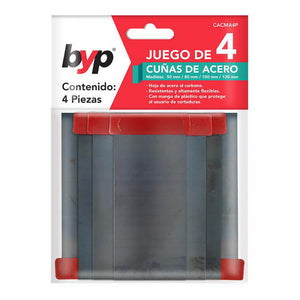 Pack 2 Juego De 4 Cuñas Acero C/Mango 50,80,100,120mm Byp BYP Ferreabasto