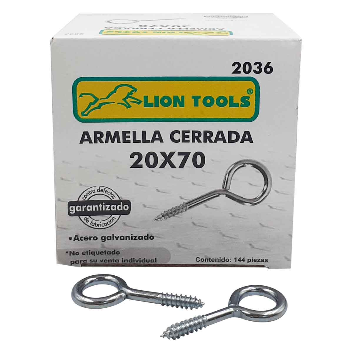 caja y armella cerrada acero galvanizado 20x70