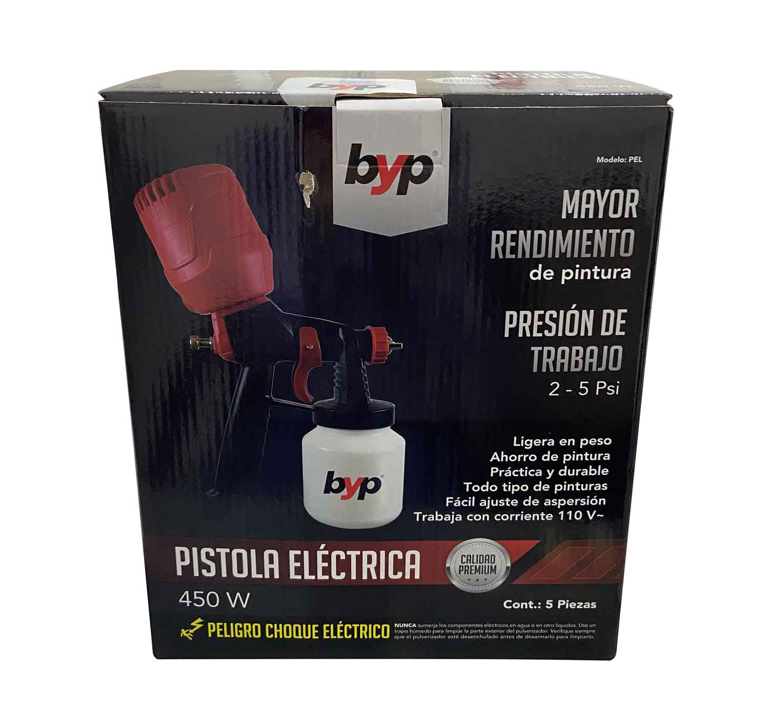 Pistola Electrica Hvlp 450w 110v 900ml Pintura Pel Byp BYP Ferreabasto