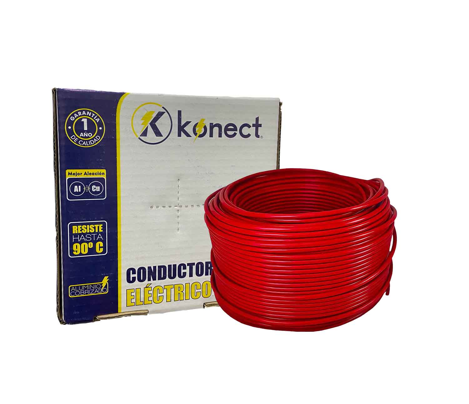 Cable Electrico Cca Calibre 12 Rojo Rollo 100m Konect KONECT Ferreabasto