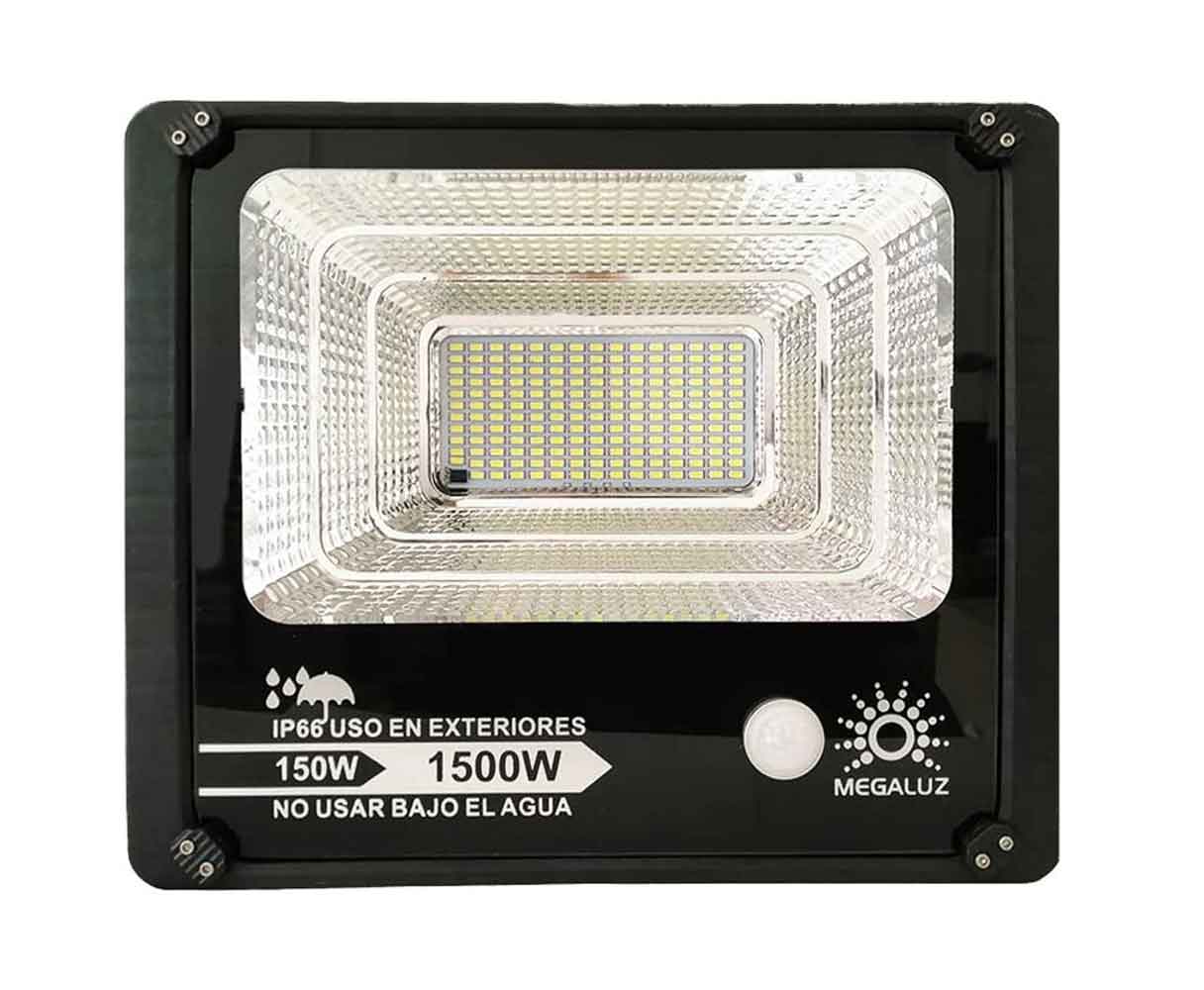 Reflector Led Panel Solar Recargable Exterior 150W Megaluz MEGALUZ Ferreabasto