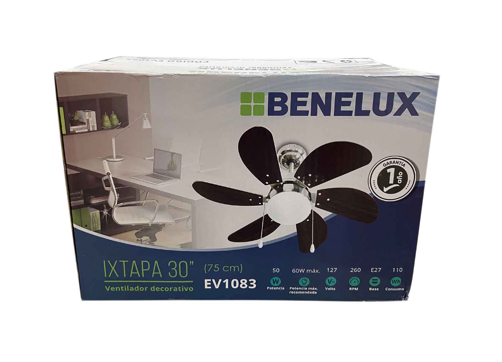 Ventilador De Techo Con Lampara 75cm 50w Chocolate Benelux – Ferreabasto