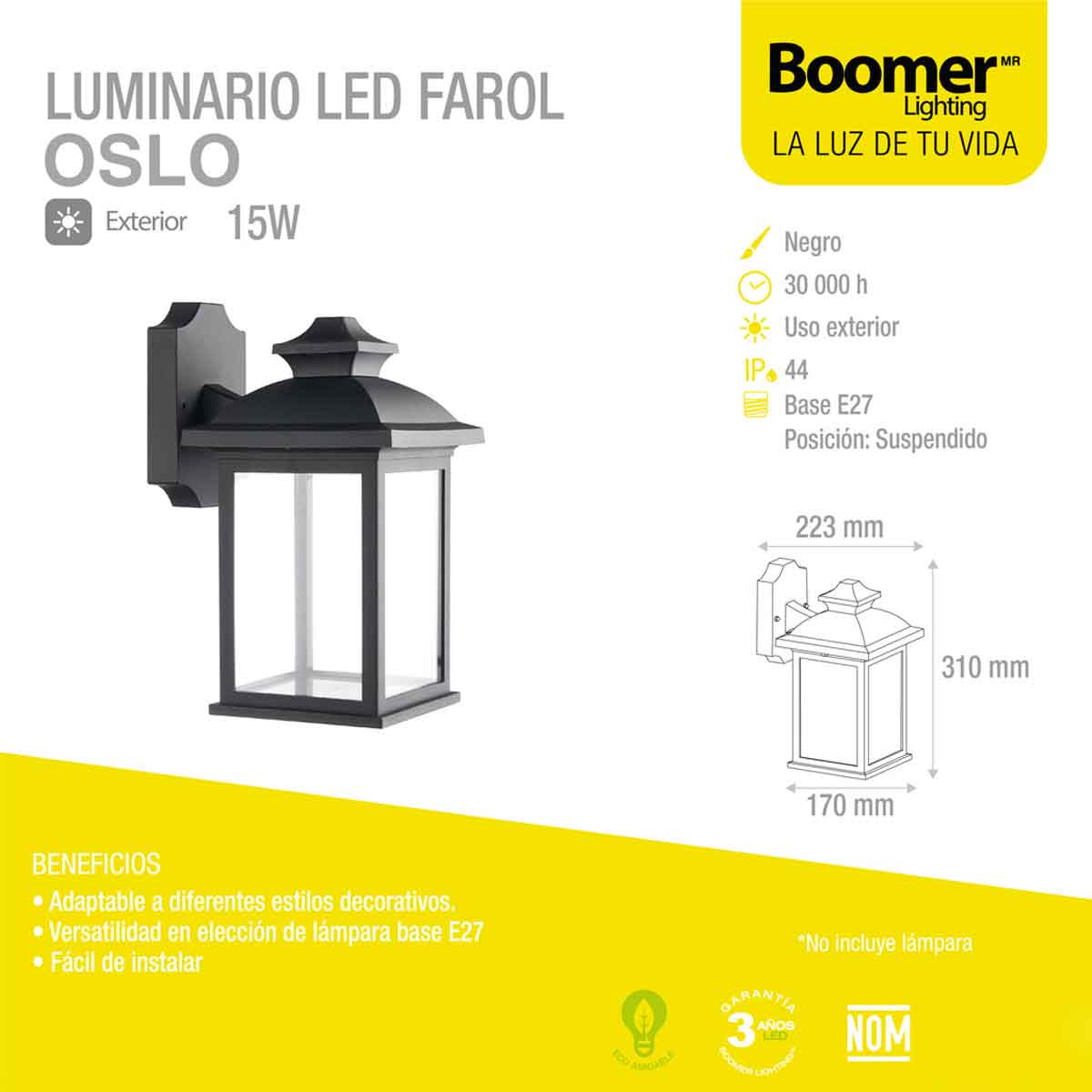 Ficha tecnica farol suspendido boomer