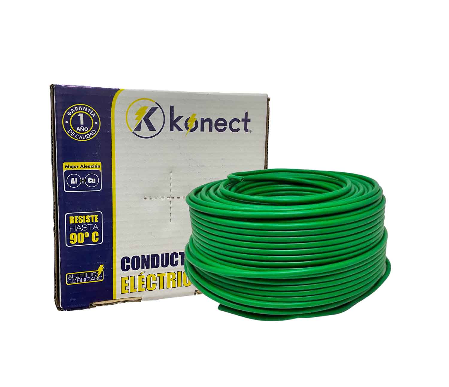 Cable Electrico Cca Calibre 14 Verde Rollo 100m Konect KONECT Ferreabasto