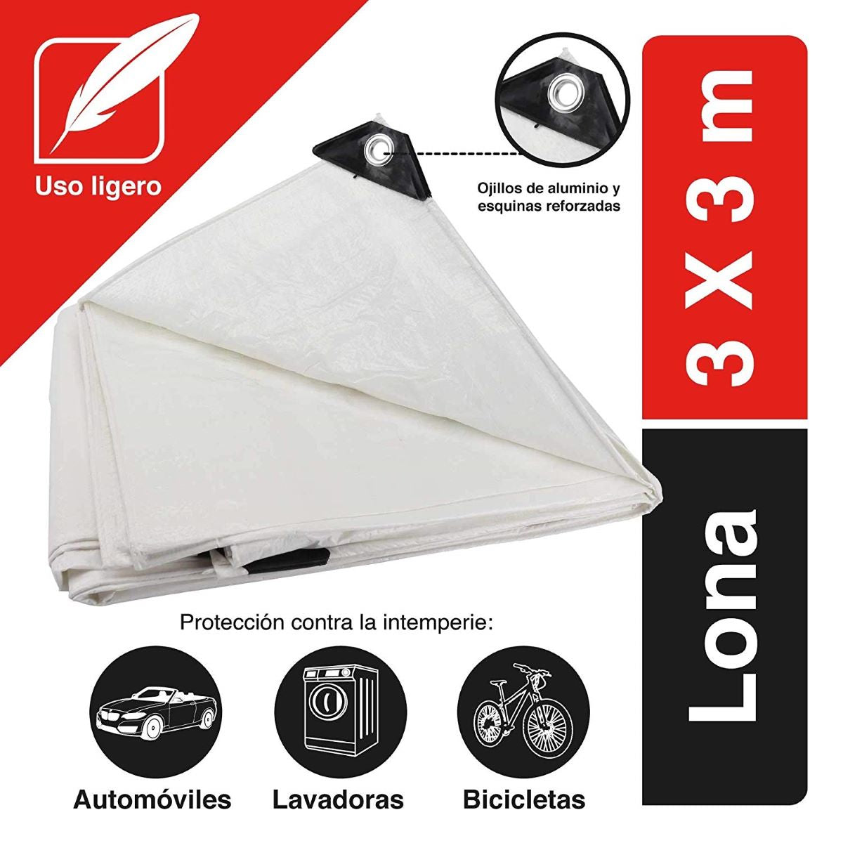 Lona Uso Ligero Blanca Reforzado 110gr Para Toldo 3x3m Santul - Ferreabasto