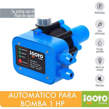 Bomba autocebante 1/2Hp 370w At60 Y Presurizador Automatico 1Hp Amc-10 Igoto IGOTO PUMPS Ferreabasto