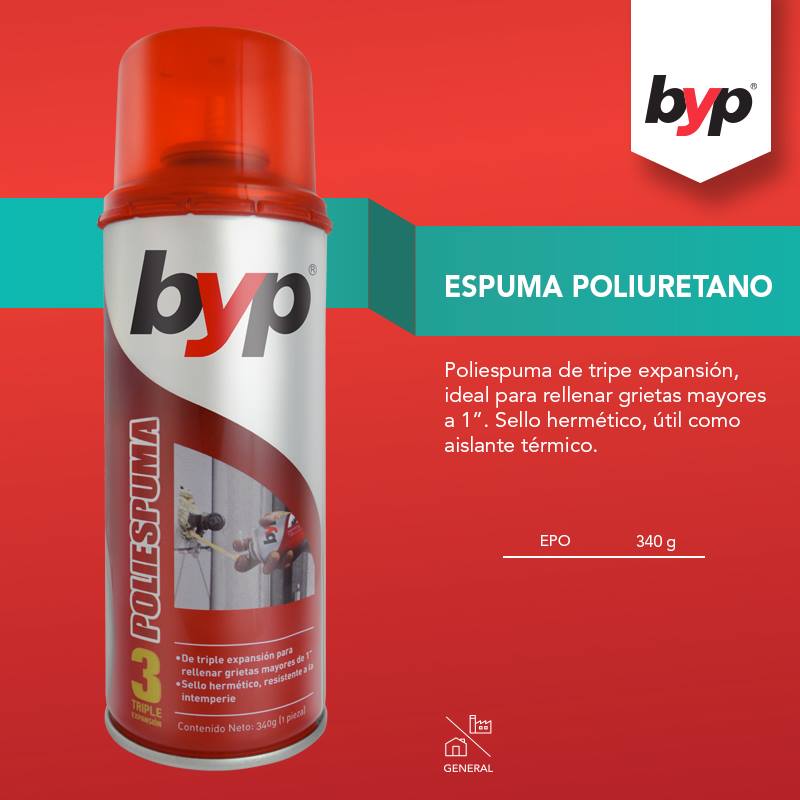 Espuma De Poliuretano Triple Expansion 340G Byp - Ferreabasto