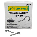 ARMELLA ABIERTA 15 X 30 CAJA 144 PZS LION TOOLS