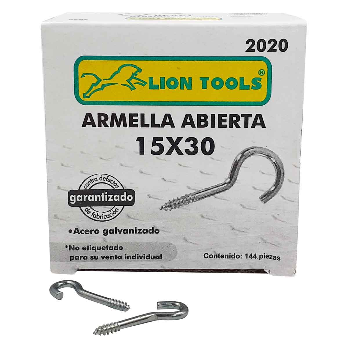 ARMELLA ABIERTA 15 X 30 CAJA 144 PZS LION TOOLS