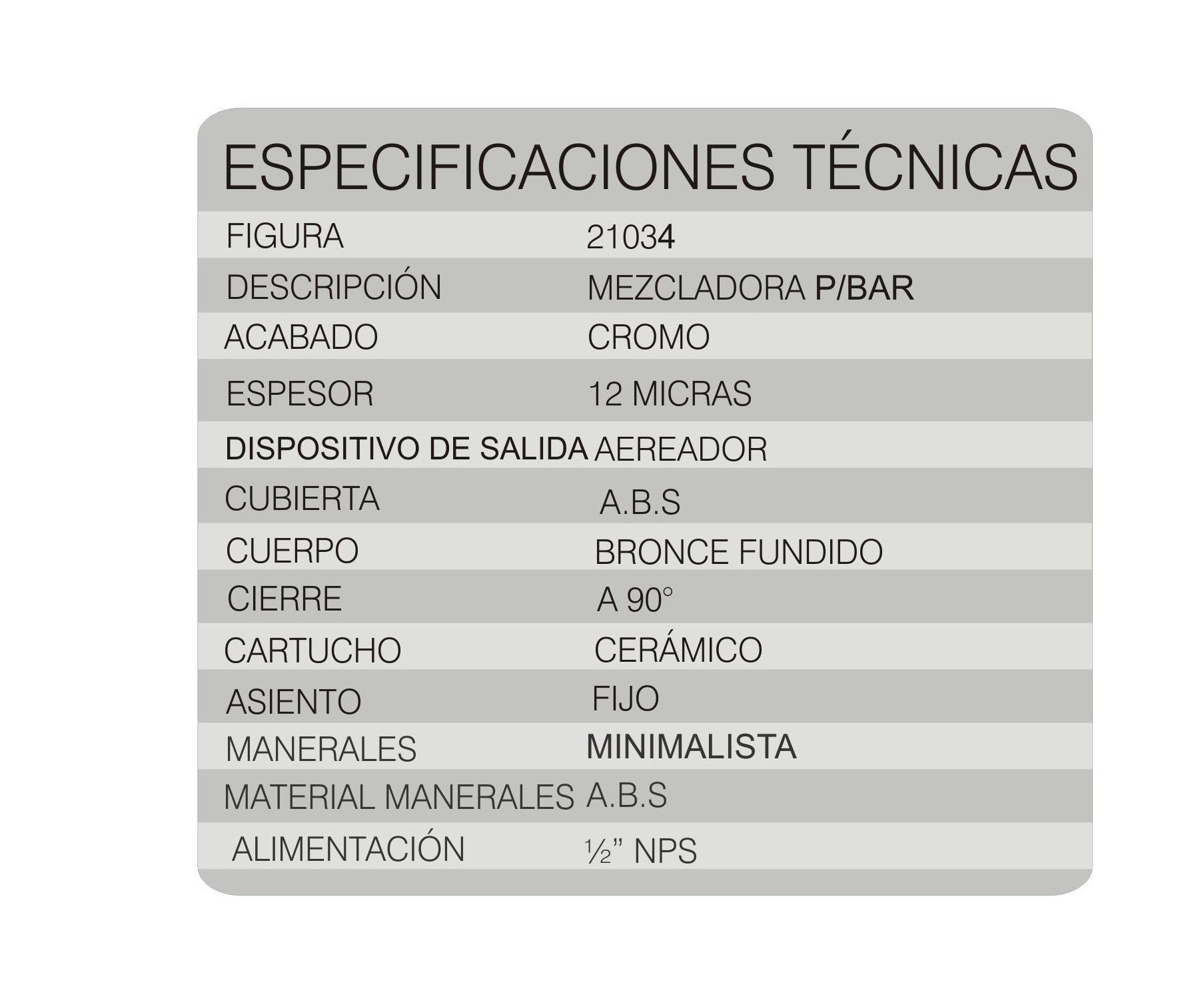 Mezcladora ABS P/Bar Manerales Redondos 4" Cromo Fontanery - Ferreabasto